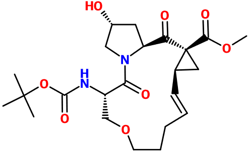 (image for) MC085227 Methyl (1S,3S,5S,6E,13S,17R)-13-{[(tert-butoxy)carbonyl]amino}-17-hydroxy-2,14-dioxo-11-oxa-15-azatricyclo[13.3.0.0^{3,5}]octadec-6-ene-3-carboxylate